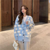 Kawaiifashion One Size Women's Korean Fashion V-neck Sheep Embroidered Cardigans