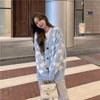 Kawaiifashion One Size Women's Korean Fashion V-neck Sheep Embroidered Cardigans