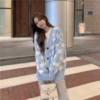 Kawaiifashion One Size Cardigans brodés de mouton à la mode coréenne pour femmes