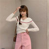 Women's Korean Fashion V-neck Stripes Shirts-Kawaiifashion