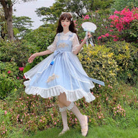 Women's Lolita False Two-piece Chinoiserie Dresses-Kawaiifashion
