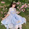 Women's Lolita False Two Pieces Lace Splicing Dress-Kawaiifashion