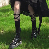 Женские носки до середины икры с кружевным бантом в стиле Лолита-Kawaiifashion