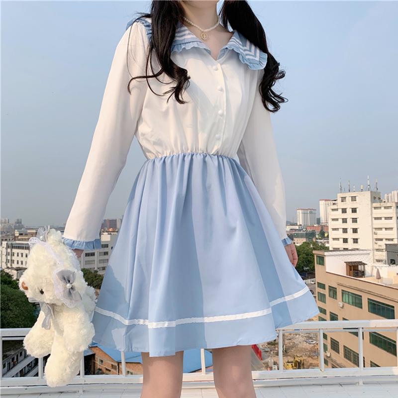 Women's  Military Style Casual Contast Color Dresses