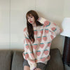 Kawaiifashion One Size Women's Sweet Peaches Embroidered Loose Sweaters