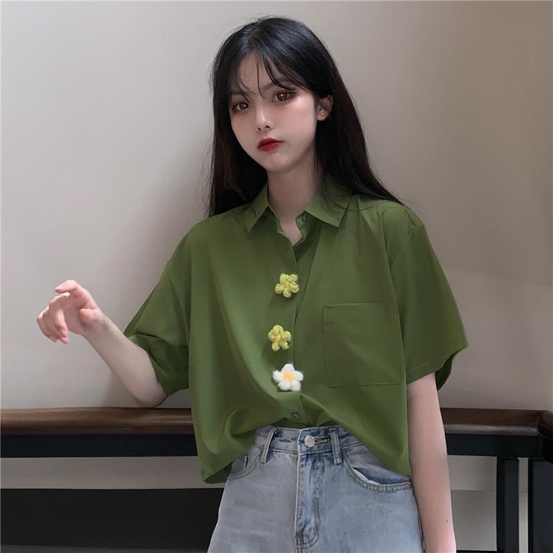 Women's Three-dimensional Flower Pattern Shirt-Kawaiifashion
