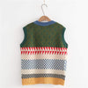 Kawaiifashion One Size Women's Vintage Girl Embroidered Knitted Vests