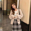 Kawaiifashion One Size Women's Vintage Pure Color Single-breasted Cardigans