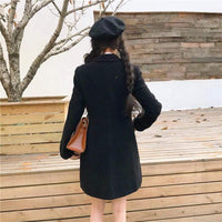 Женское винтажное однобортное длинное пальто чистого цвета Kawaiifashion одного размера