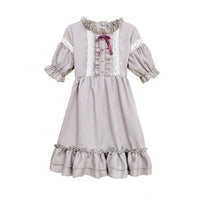 Lolita Lace Ruffles Short Sleeved Dress - Kawaiifashion