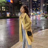 Abrigos largos de solapa grande de moda coreana para mujer