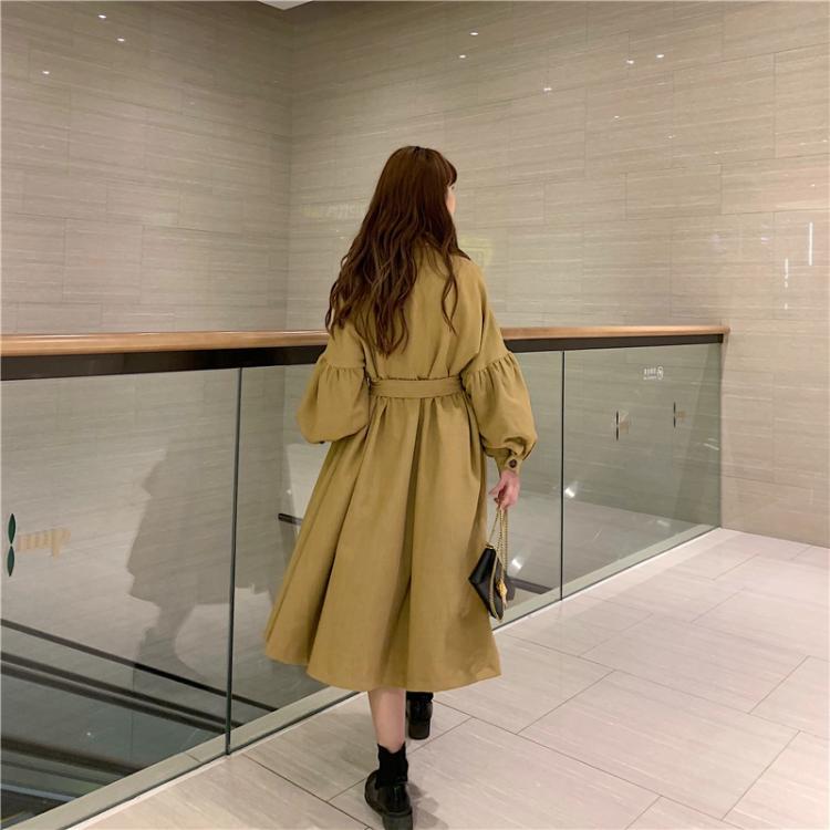 Manteaux longs à bretelles à boutonnage simple à la mode coréenne pour femmes