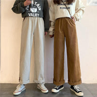 Pantalon Vintage Taille Haute Pure Color-Kawaiifashion