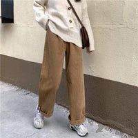 Vintage High-waist Pure Color Pants-Kawaiifashion