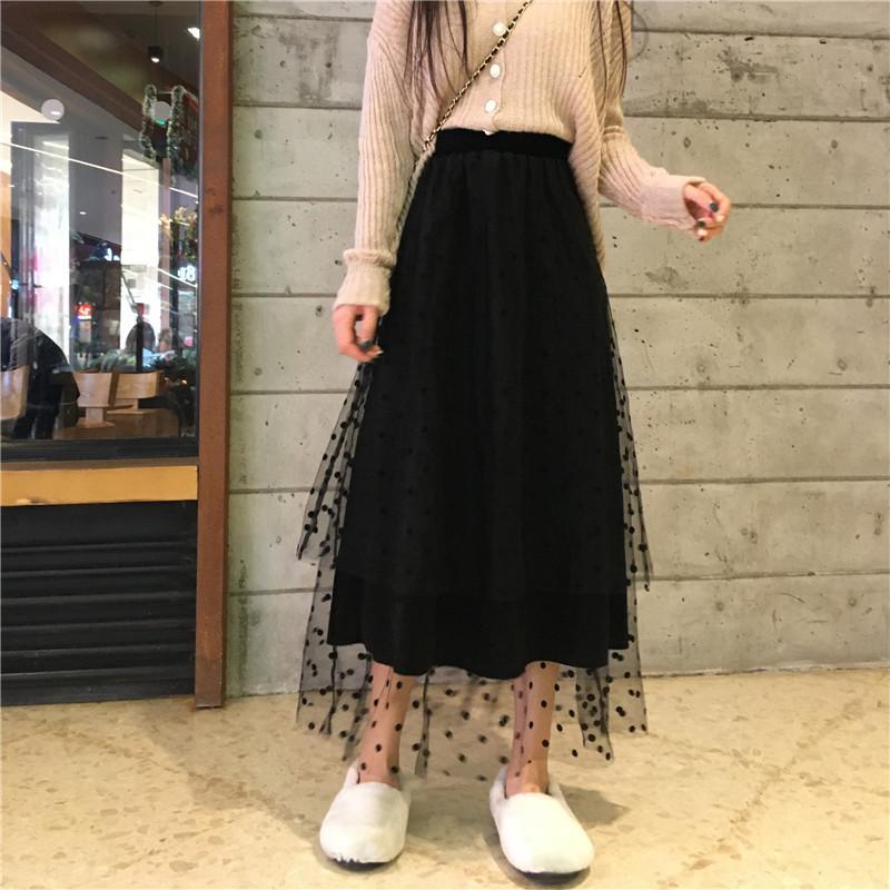 Vintage Multi-layered High-waist Skirt-Kawaiifashion