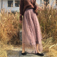 Falda vintage de cintura alta multicapa-Kawaiifashion