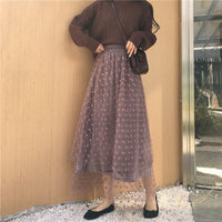 Vintage Multi-layered High-waist Skirt-Kawaiifashion