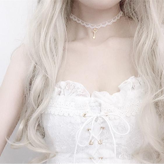 Lolita Lace Drawstring Slip Dress - Kawaiifashion
