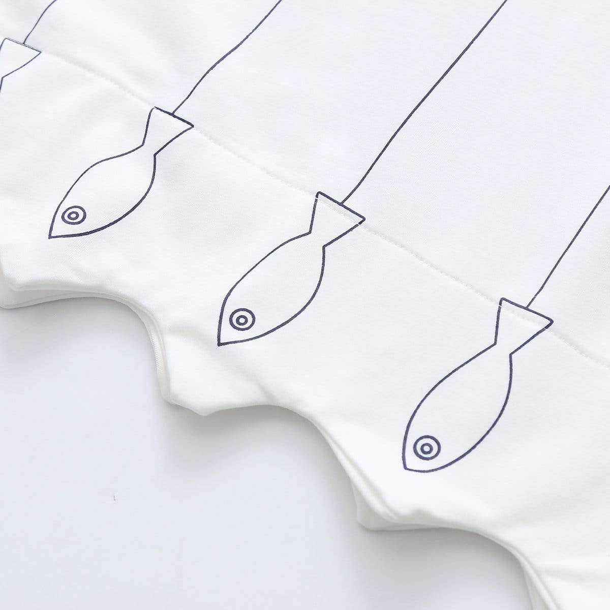 Kawaiifashion blanc femmes doux poissons imprimés pulls épissage chemises