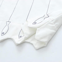 Kawaiifashion blanc femmes doux poissons imprimés pulls épissage chemises