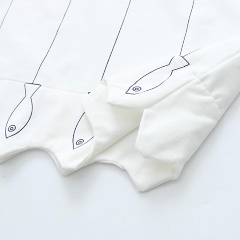 Kawaiifashion white Women's Sweet Fishes Printed Sweaters Splicing Shirts
