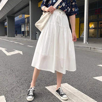 Women's A-line White Skirt-Kawaiifashion