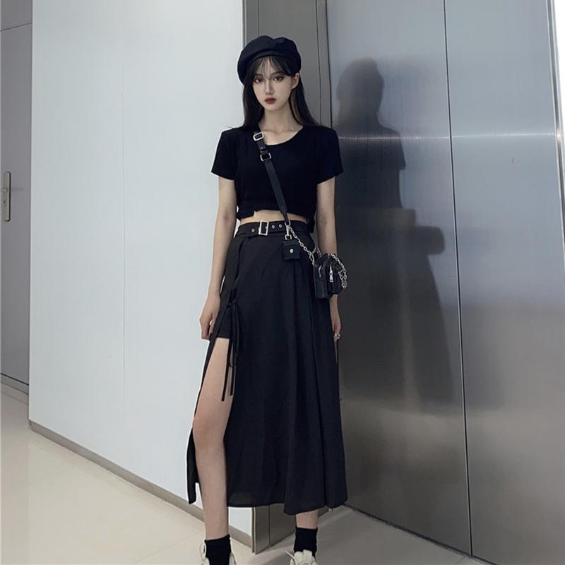 Women's Asymmetric A-line Slit Skirts-Kawaiifashion