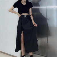 Women's Asymmetric A-line Slit Skirts-Kawaiifashion