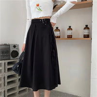 Women's Asymmetric Drawstring A-line Slit Skirts-Kawaiifashion