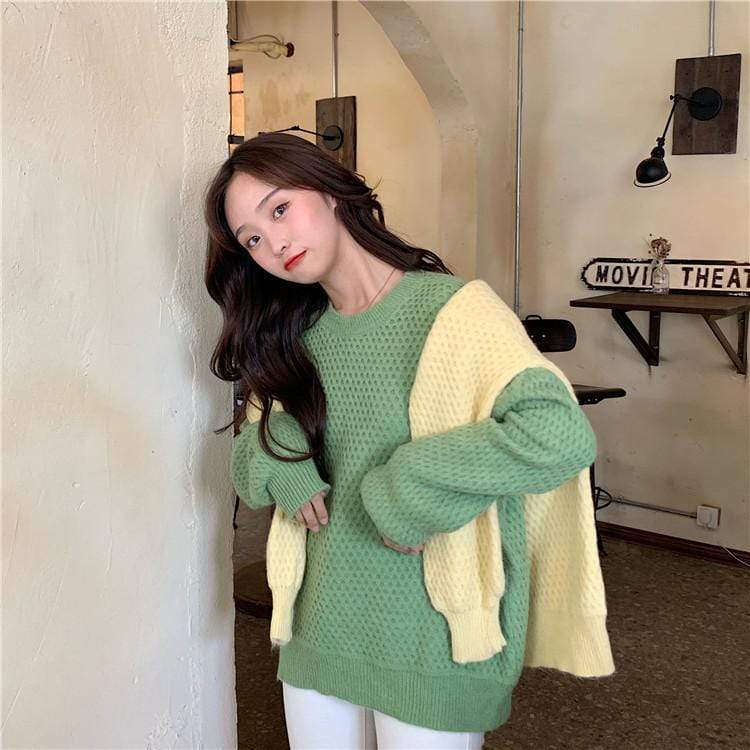 Women's Candy-colored Sweater-Kawaiifashion
