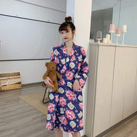 Женские пижамы с V-образным вырезом и шнуровкой с мультяшным принтом-Kawaiifashion