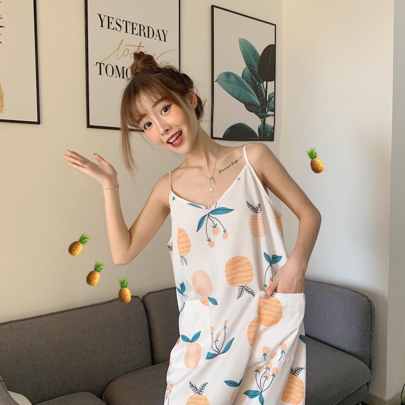 Женская цельная пижама с мультяшным принтом-Kawaiifashion