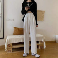 Женские повседневные свободные брюки с высокой талией-Kawaiifashion