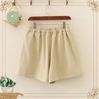 Kawaiifashion Damen-Shorts, lässig, reine Farbe, locker