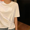 Women's Casual Round Collar Irregular T-shirt-Kawaiifashion