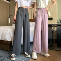 Women's Casual Shirring Wide-legged Pants-Kawaiifashion