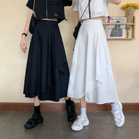 Women's Casual Solid Color High-waisted Skirts-Kawaiifashion