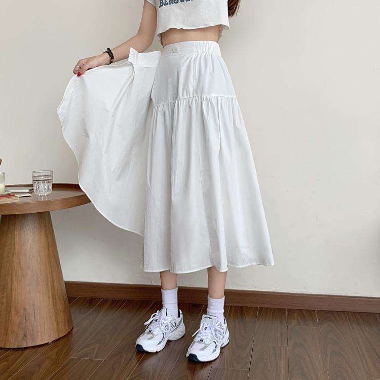 Women's Casual Solid Color High-waisted Skirts-Kawaiifashion