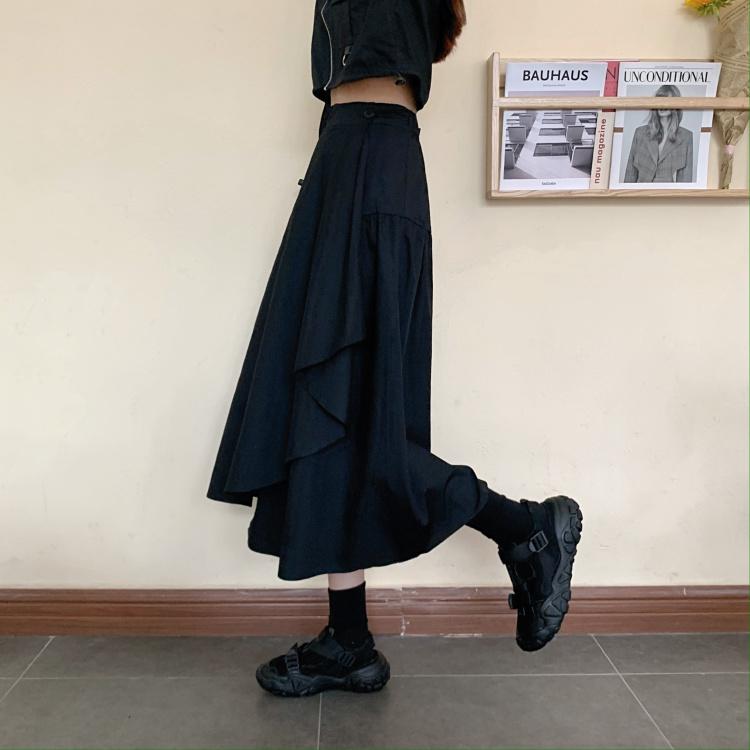 Женские повседневные однотонные юбки с высокой талией-Kawaiifashion