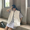 Women's Casual Solid Color Waistcoats With Pocket-Kawaiifashion