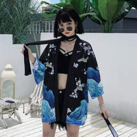 Women's Chinoiserie Retro Printed Loose Kimono-Kawaiifashion