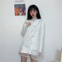 Женская прозрачная куртка средней длины в стиле шинуазри-Kawaiifashion