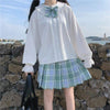 Women's Contrast Color Pleat Skirt-Kawaiifashion