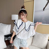 Women's Cute Asymmetric Collar Loose Shirts-Kawaiifashion