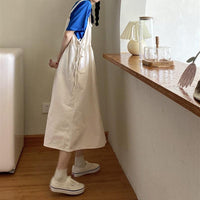 Lindos vestidos de cintura alta para mujer con bolsillo-Kawaiifashion