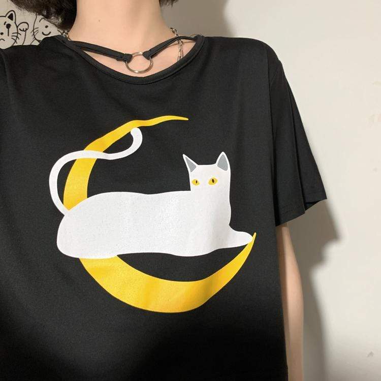 T-shirt stampate gattino carino da donna-Kawaiifashion