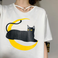 Women's Cute Kitten Printed T-shirts-Kawaiifashion