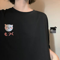 Camisetas con bordado de panda lindo para mujer-Kawaiifashion