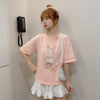 Women's Cute Rabbit Lace Bowknot Beads T-shirts-Kawaiifashion