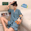 Women's Cute Single-breasted Pajamas One Set-Kawaiifashion